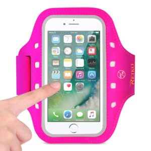 REIKO RUNNING SPORTS ARMBAND FOR 5.5 INCHES DEVICE WITH LED IN PINK (5.5x5.5 INCHES) SAB05-UNI55PK