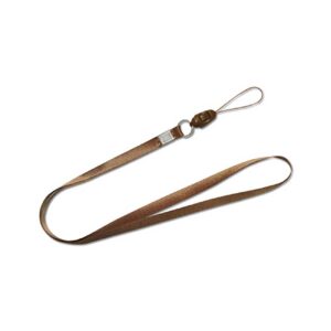 REIKO LONG LANYARD STRAP CLIP IN BROWN