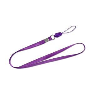 REIKO LONG LANYARD STRAP CLIP IN PURPLE