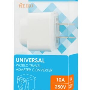 REIKO UNIVERSAL EUROPE EU / UK / AU TO US TRAVEL PLUG POWER ADAPTER CONVERTER IN WHITE (TAC-WH)