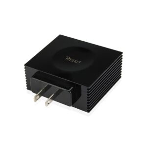REIKO 4 AMP FOUR PORTS PORTABLE TRAVEL STATION CHARGER IN BLACK TC220-4A5VBK