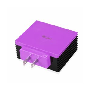 REIKO 4 AMP FOUR PORTS PORTABLE TRAVEL STATION CHARGER IN PURPLE TC220-4A5VPP